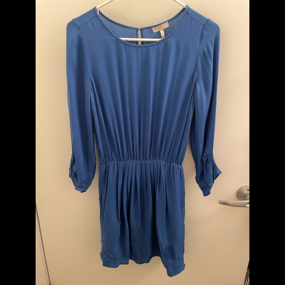 Blue silk dress